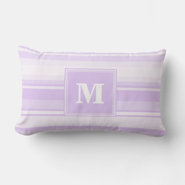 Coussin Rectangle Landes lilas monogrammes (Recto)