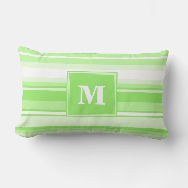 Coussin Rectangle Landes vertes de chaux monogrammes (Recto)