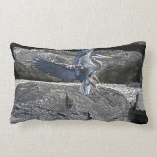 Coussin Rectangle Landing Great Blue Heron Wildlife Birdlover Photo