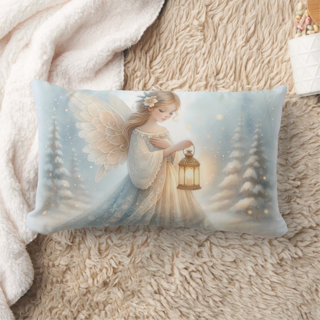 Coussin Rectangle Lanterne d'ange céleste d'hiver de réconfort (Couverture)