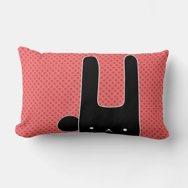 Coussin Rectangle lapin noir (Recto)