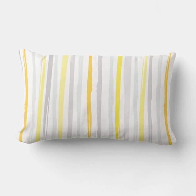 Coussin Rectangle L'aquarelle abstraite barre le gris jaune de | (Recto)