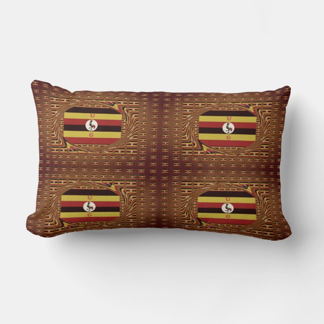 Coussin Rectangle L'Art Vibrant Ouganda Inspiré Du Drapeau (Recto)