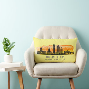 Coussin Rectangle Latitude Austin Skyline