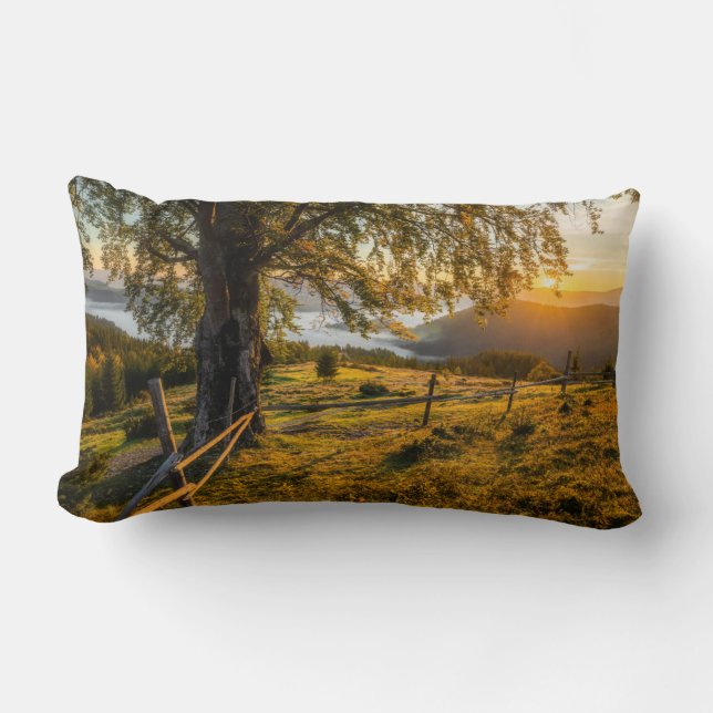 Coussin Rectangle L'aube triste dans une forêt (Recto)