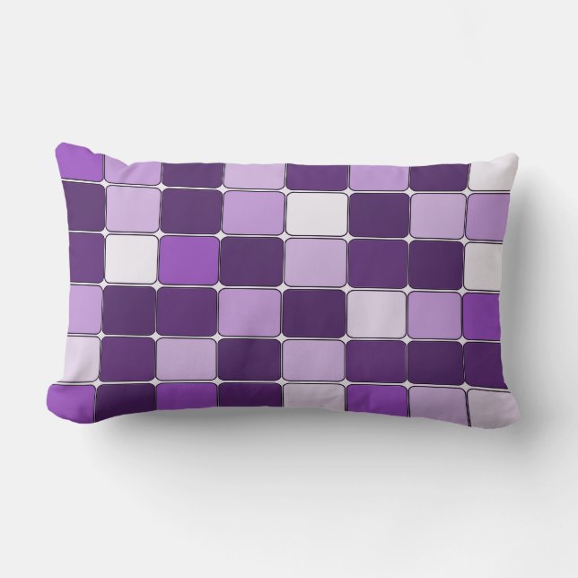 Coussin Rectangle Lavande lilas pourpre de joli de mosaïque motif de (Recto)