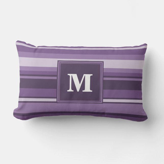 Coussin Rectangle Lavande monogramme (Recto)