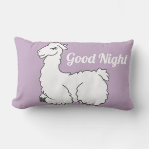 Coussin Rectangle Lavande Sleepy Llama Bonne nuit