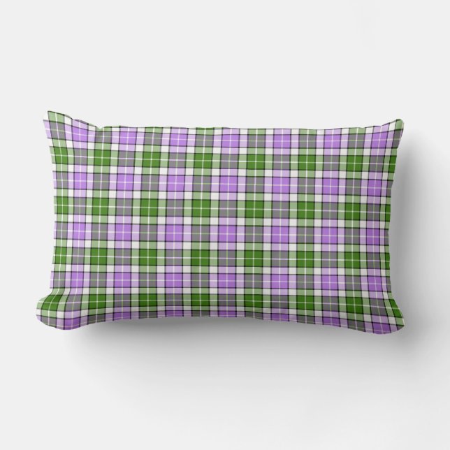 Coussin Rectangle Lavande, vert et blanc (Recto)