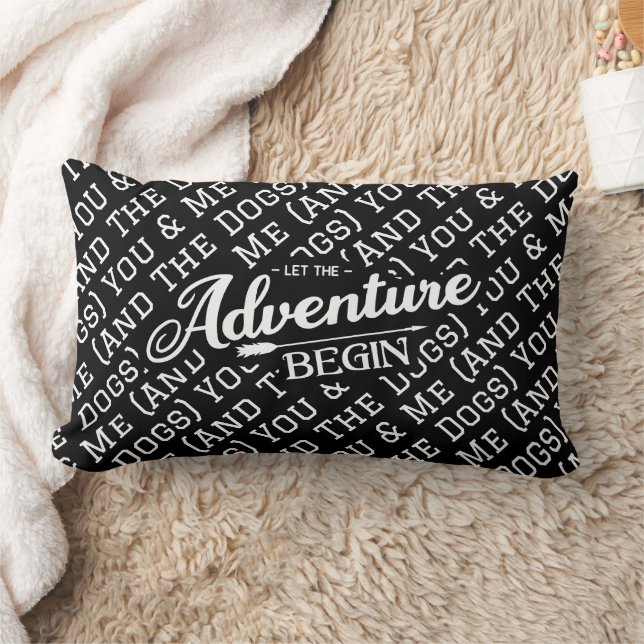 Coussin Rectangle "L'aventure commence" Personnaliser Avec Votre Tex (Couverture)