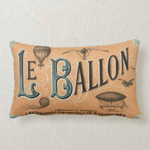 Coussin Rectangle Le Ballon - journal aéronautique français 1883