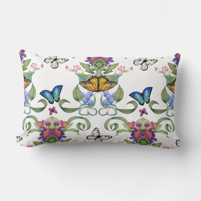 Coussin Rectangle Le baroque de papillon (Recto)