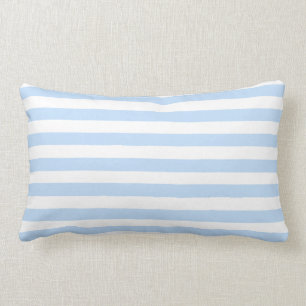 Coussin Rectangle Le blanc bleu-clair de plage moderne barre le