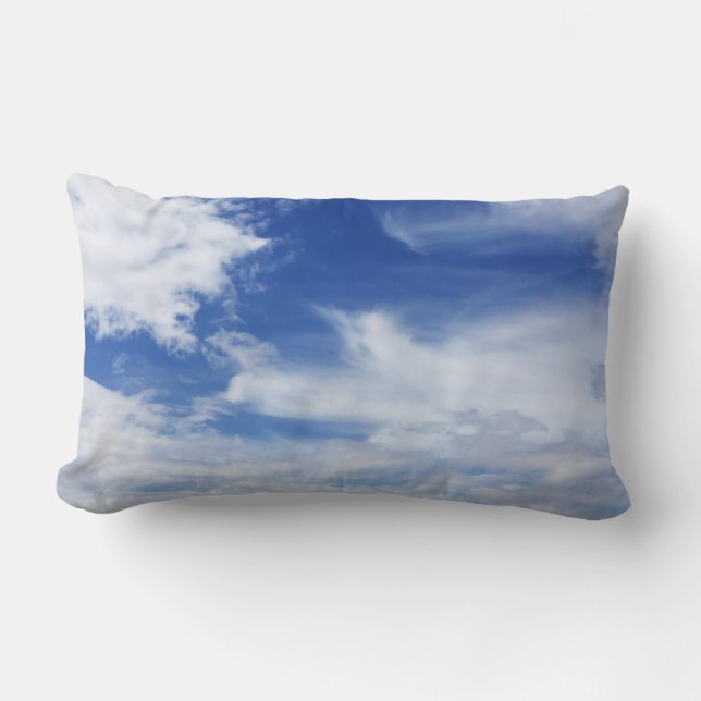 Coussin Rectangle Le blanc de ciel bleu opacifie l'arrière - plan - (Recto)