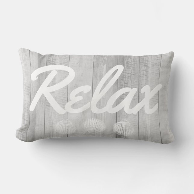 Coussin Rectangle Le bois et les coquillages blancs côtiers (Recto)