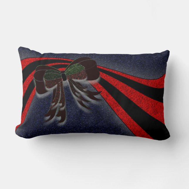 Coussin Rectangle Le Bow de Noël - (Recto)