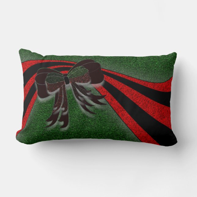 Coussin Rectangle Le Bow de Noël - (Recto)