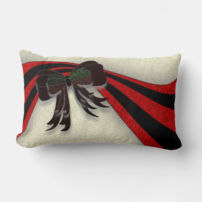 Coussin Rectangle Le Bow de Noël - (Recto)