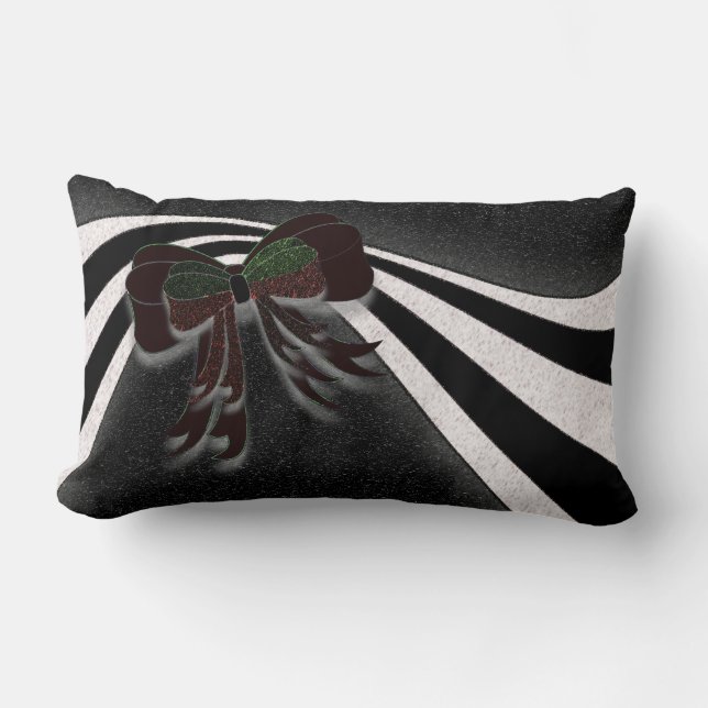 Coussin Rectangle Le Bow de Noël - (Recto)