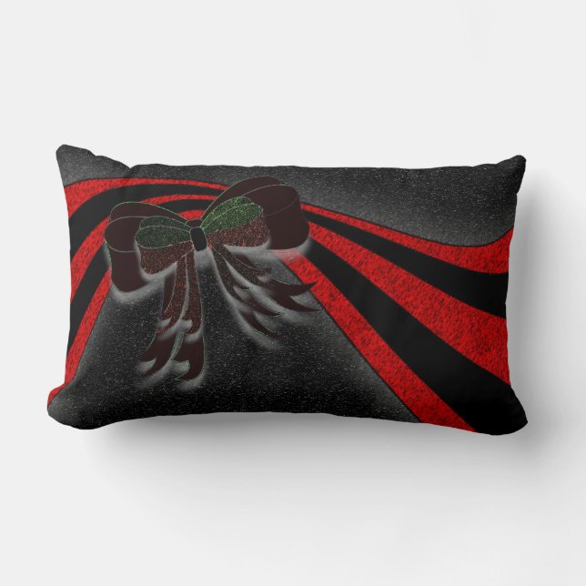 Coussin Rectangle Le Bow de Noël - (Recto)