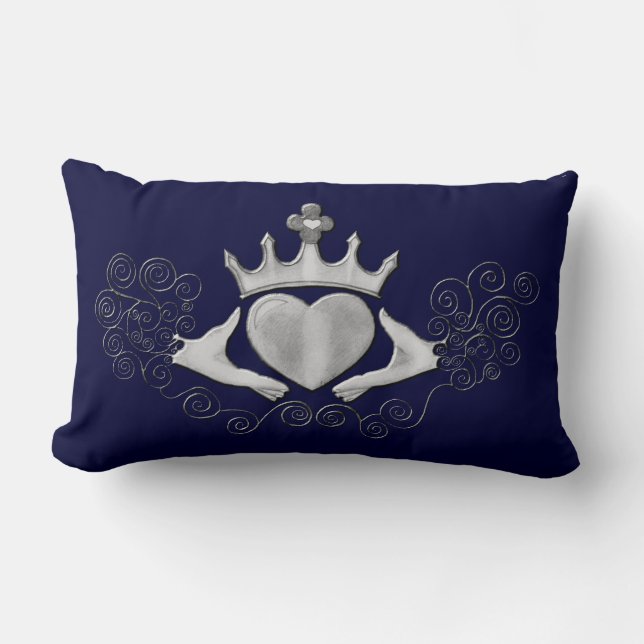 Coussin Rectangle Le Claddagh (Argent) (Recto)