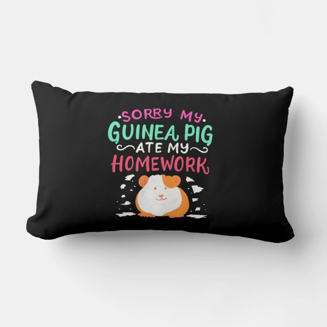 Coussin Rectangle Le Cochon De Guinée Retourne À L'École (Recto)