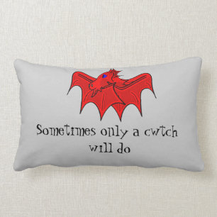 Coussin Rectangle Le dragon du Pays de Galles donne le cwtch de