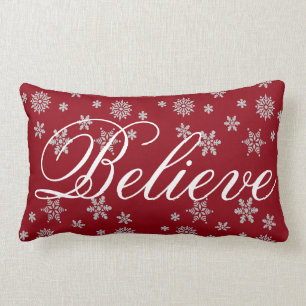 Coussin Rectangle Le flocon de neige décoratif de Noël croient des