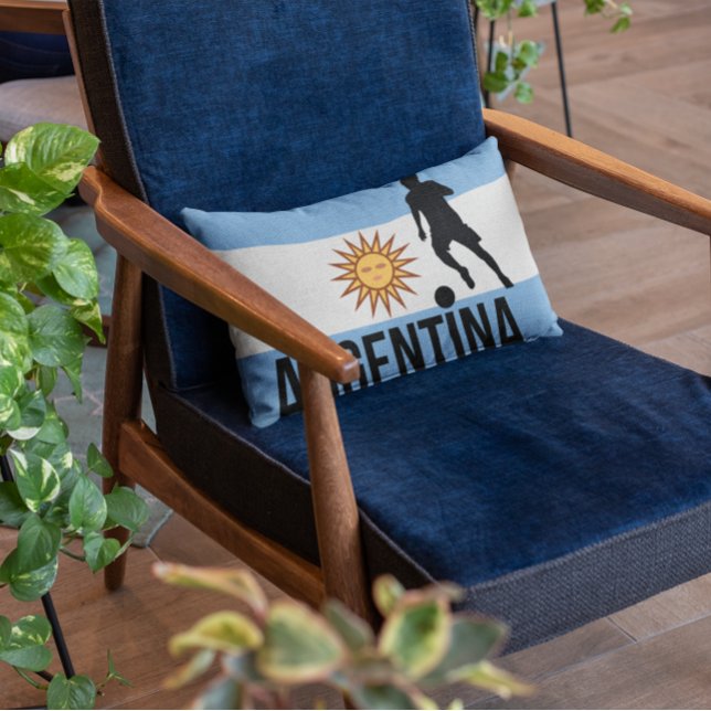 Coussin Rectangle Le footballeur du drapeau argentin utilise point c (Créateur téléchargé)