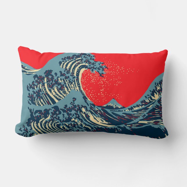 Coussin Rectangle Le Grand Hokusai Wave Pop Decor (Recto)