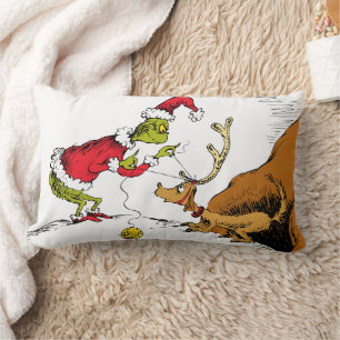Coussin Rectangle Le Grinch prépare Max le renne