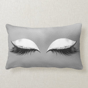 Coussin Rectangle Le gris argenté fouette le maquillage blanc en