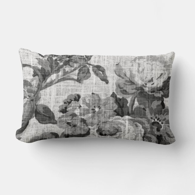Coussin Rectangle Le gris noir et blanc modifie la tonalité le tissu (Recto)