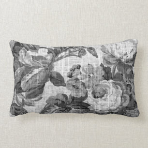 Coussin Rectangle Le gris noir et blanc modifie la tonalité le tissu