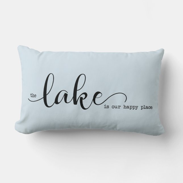 Coussin Rectangle Le lac est notre endroit heureux (Recto)