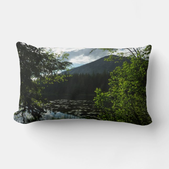 Coussin Rectangle Le lac Johns I au parc national de Glacier (Recto)
