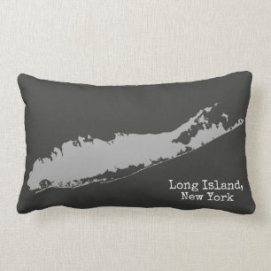 Coussin Rectangle Le Long Island New York personnalisé avec la vill