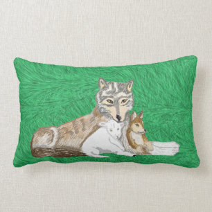 Coussin Rectangle Le loup, le CUB et l'agneau