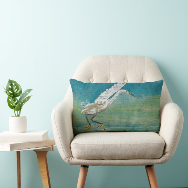 Coussin Rectangle Le magnifique art des aigrettes (Chaise)