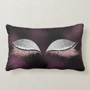 Coussin Rectangle Le maquillage argenté de noir de parties