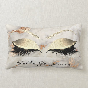Coussin Rectangle Le maquillage de marbre de cuivre de corail
