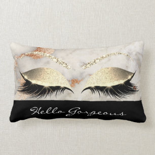 Coussin Rectangle Le maquillage de marbre de cuivre de corail