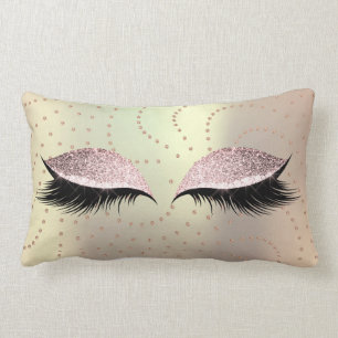 Coussin Rectangle Le maquillage de parties scintillantes de rose de