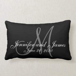 Coussin Rectangle Le monogramme appelle le souvenir de mariage de
