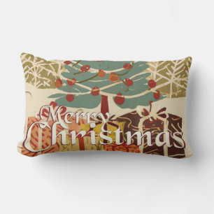 Coussin Rectangle Le Motif de Noël, avec des présents sous l'arbre d