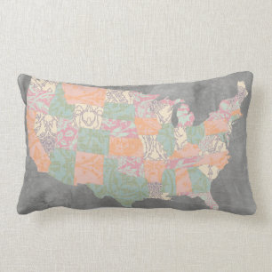 Coussin Rectangle Le motif floral énonce la carte