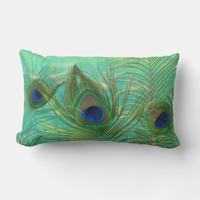 Coussin Rectangle Le paon fait varier le pas du carreau (Recto)