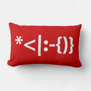 Coussin Rectangle Le Père Noël avec la barbe Émoticon de Noël