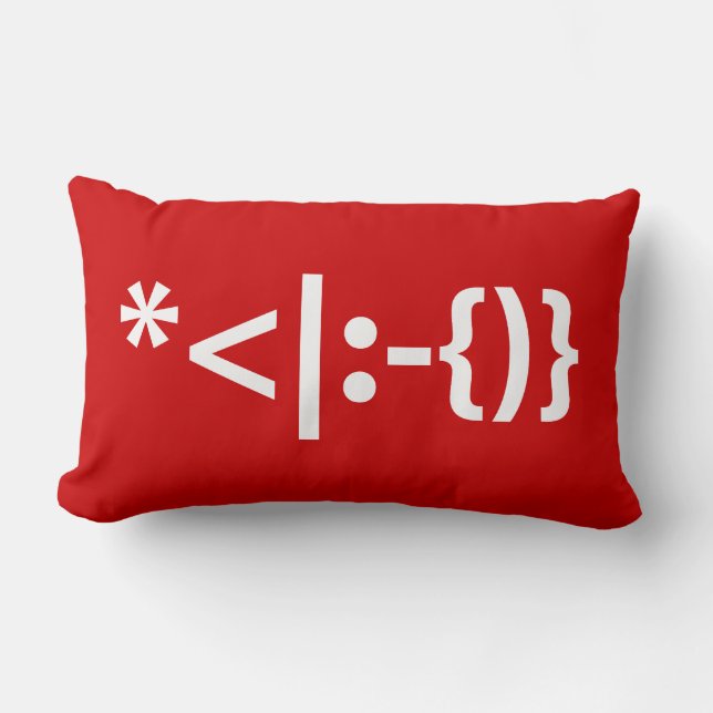 Coussin Rectangle Le Père Noël avec la barbe Émoticon de Noël (Recto)