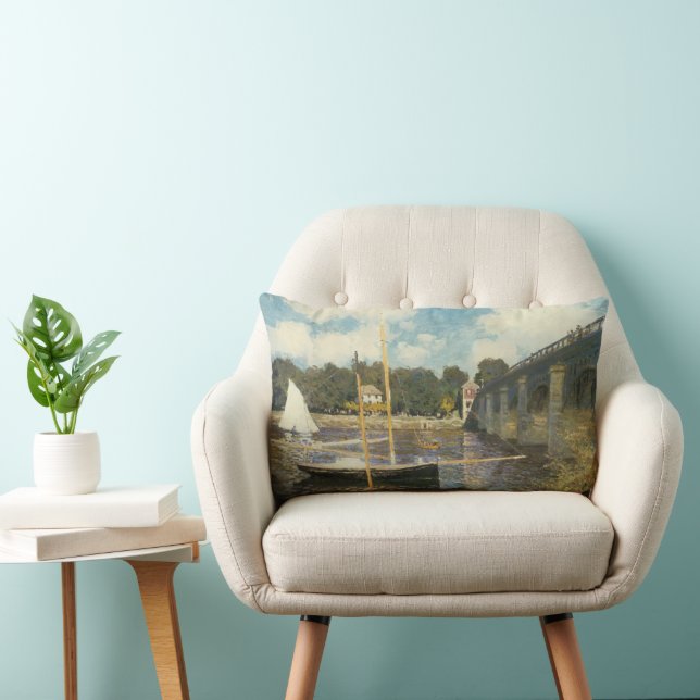 Coussin Rectangle Le pont routier à Argenteuil par Claude Monet (Chaise)